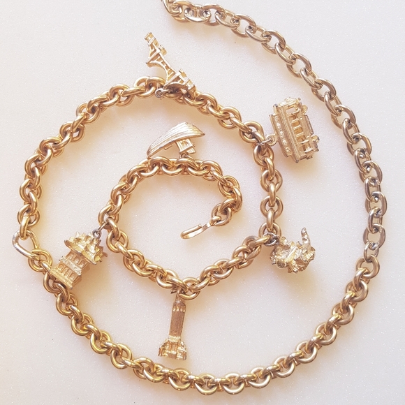 ⛴ vintage San Francisco gold charm / chain belt - Picture 5 of 8